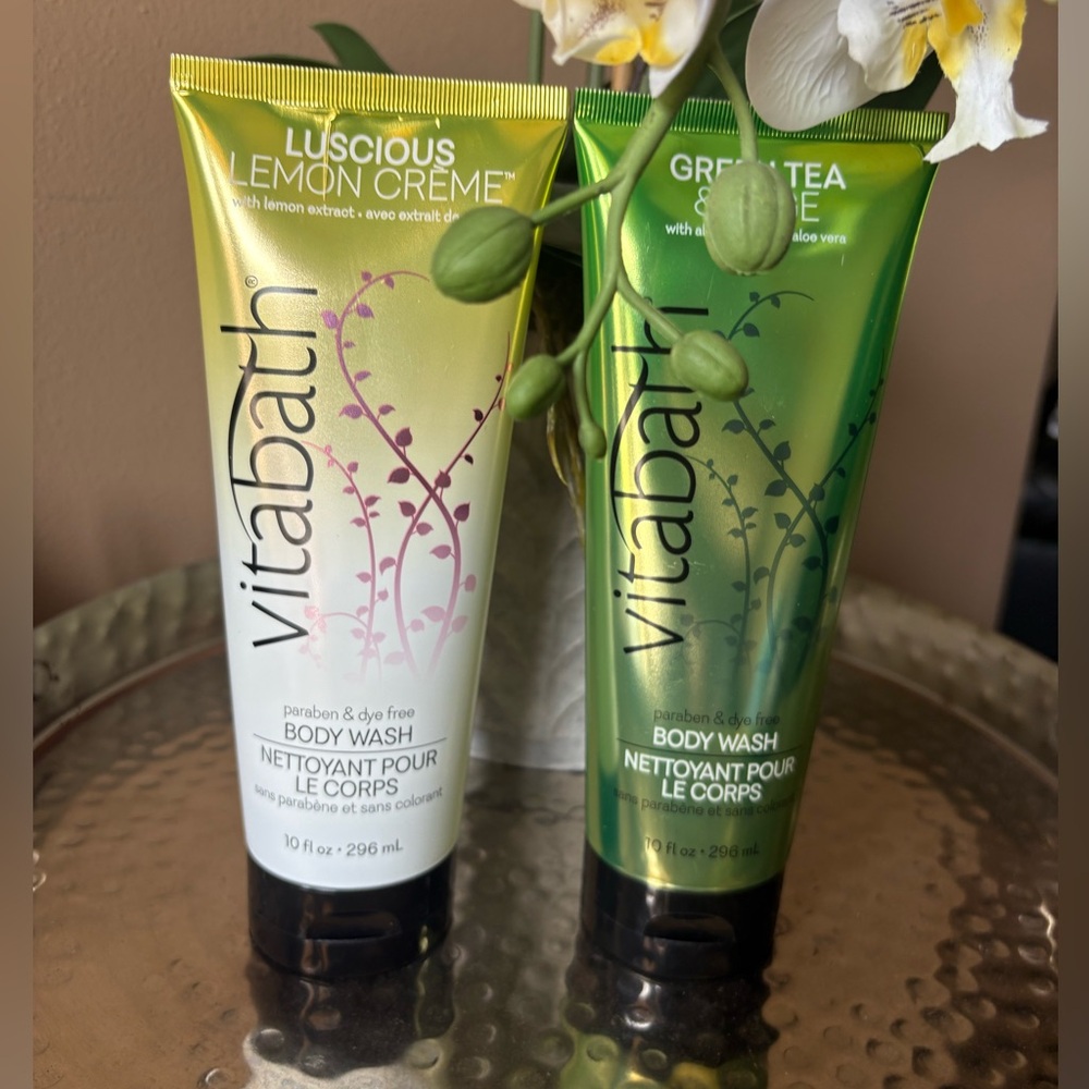 Vitabath Body Wash Lemon Green Tea Sage Coffee Acai Pomegranate Spa 20 oz total